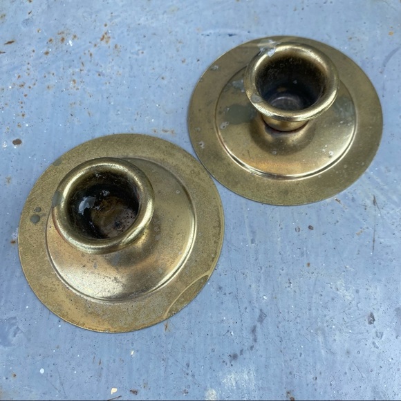 Vintage Brass Candle Stick Holder Set